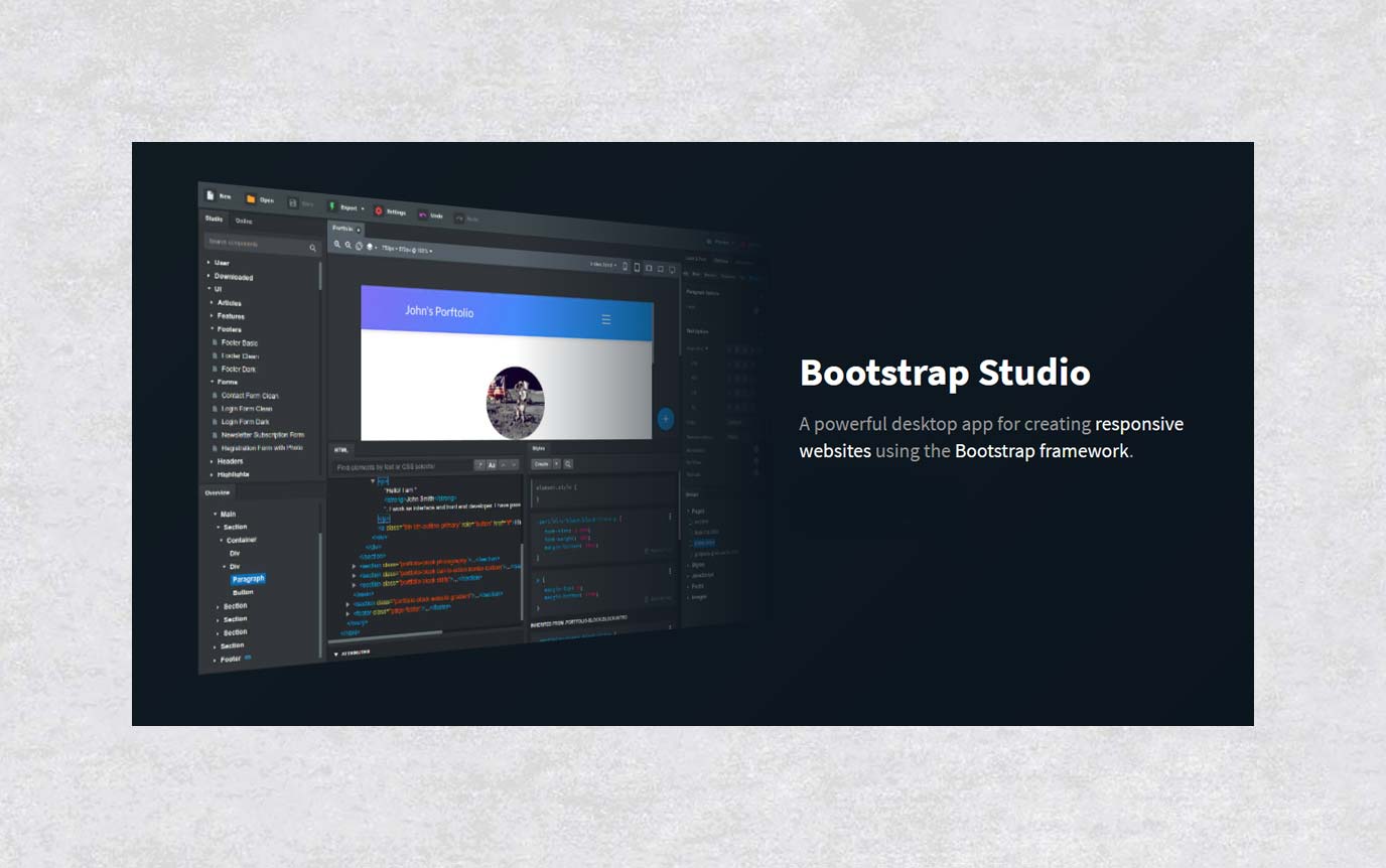 Bootstrap Studio 4.1.7 download
